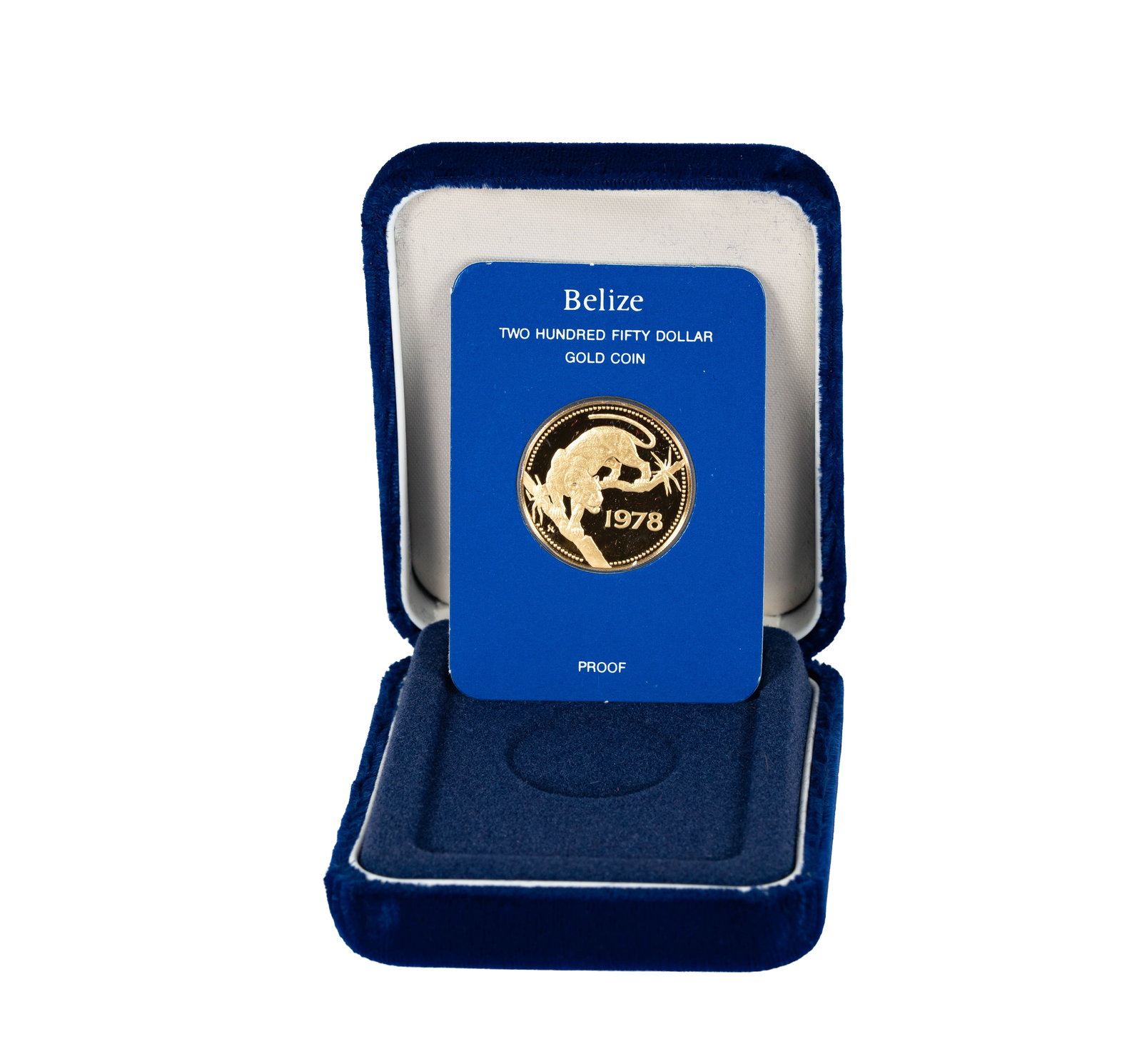 Belize 1978 $250 Gold Coin: in box with certificate of authenticity