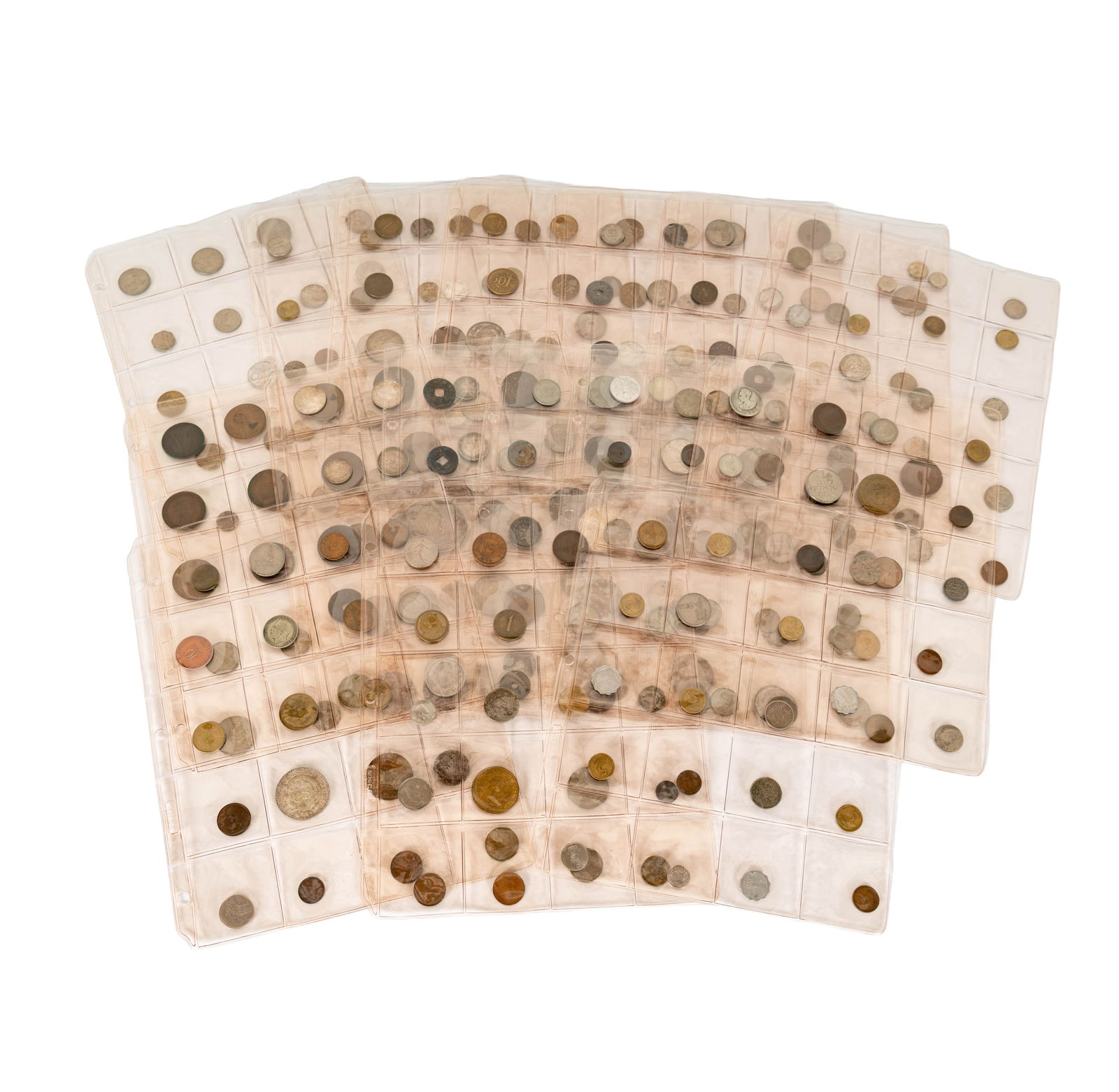 World Coin Collection in a Binder: Approximately 320 Coins from Gt. Britain, Israel, Italy, Canada, Egypt (some silver)