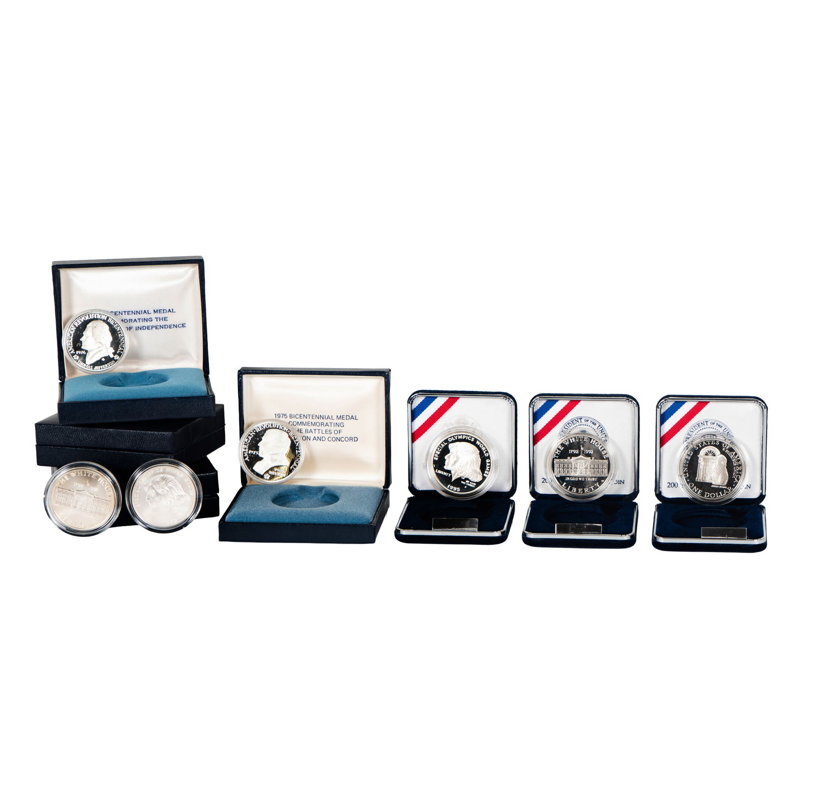 Collection of United States Silver Dollars and Bicentennial Medals (1 of 13)