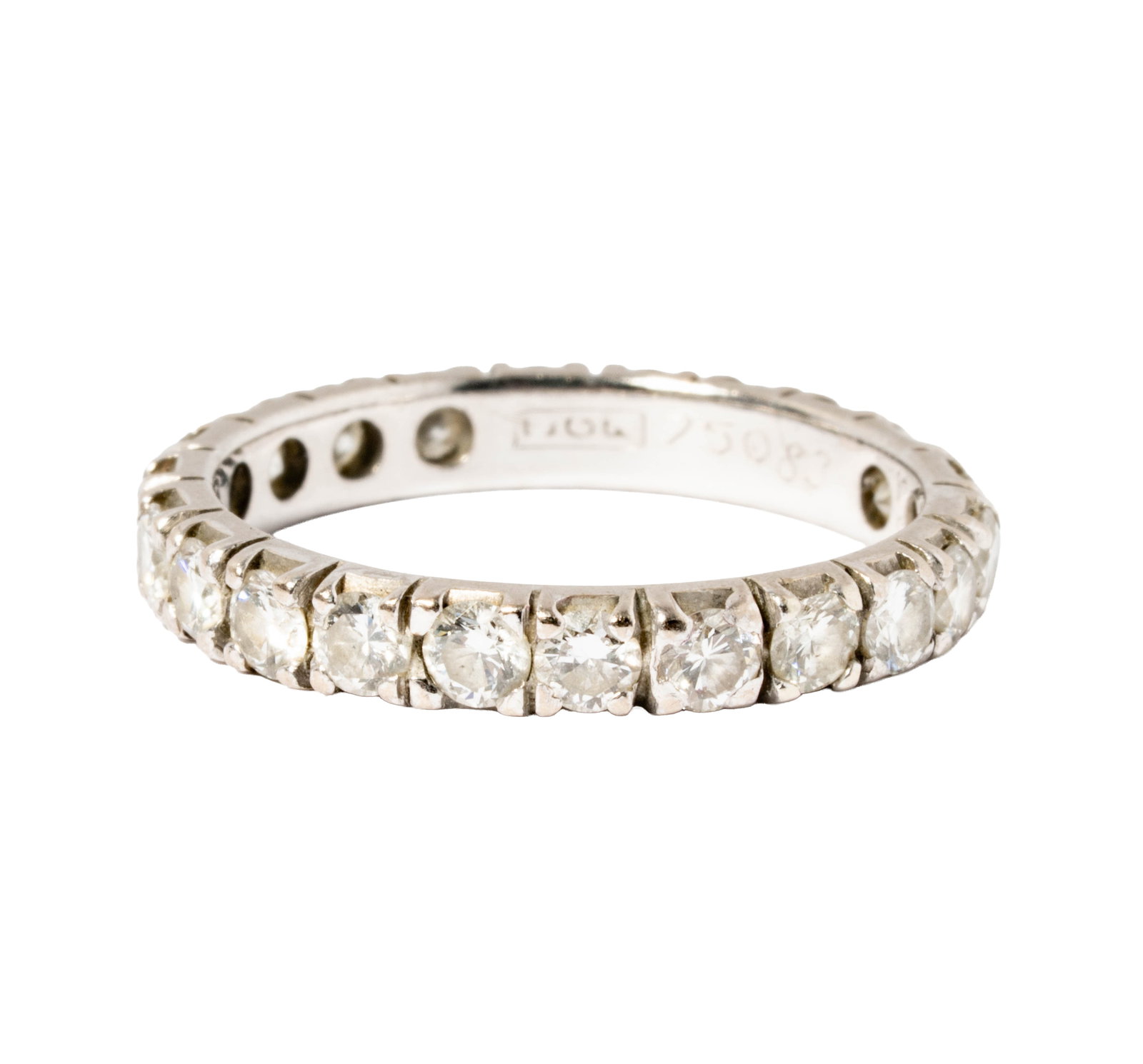Platinum Diamond Eternity Band: set with 22 small round diamonds [H/SI1] weighing approximately 2.30 carats