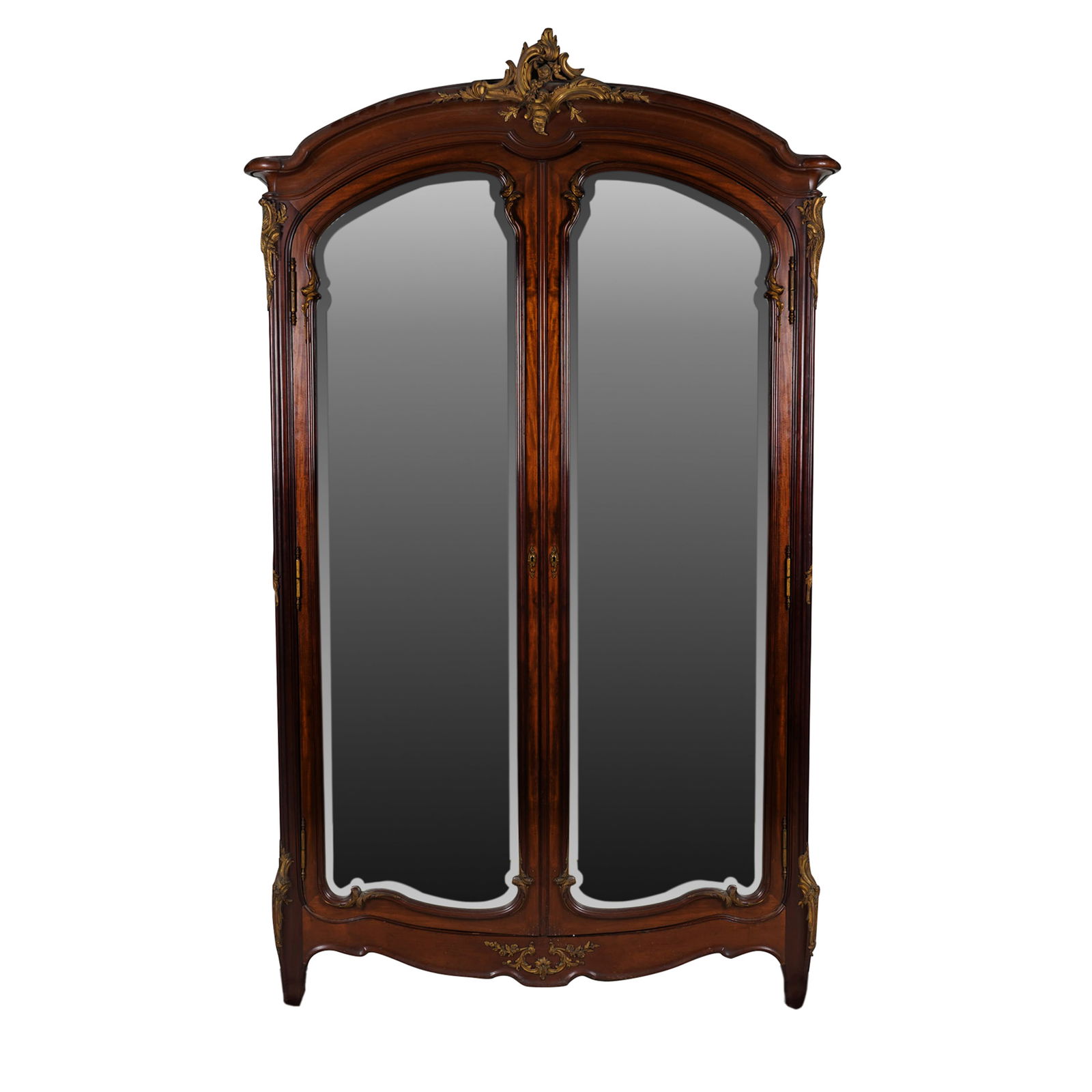 Louis XV-Style Armoire: with gilt mounts, 98 x 57 x 21 in.