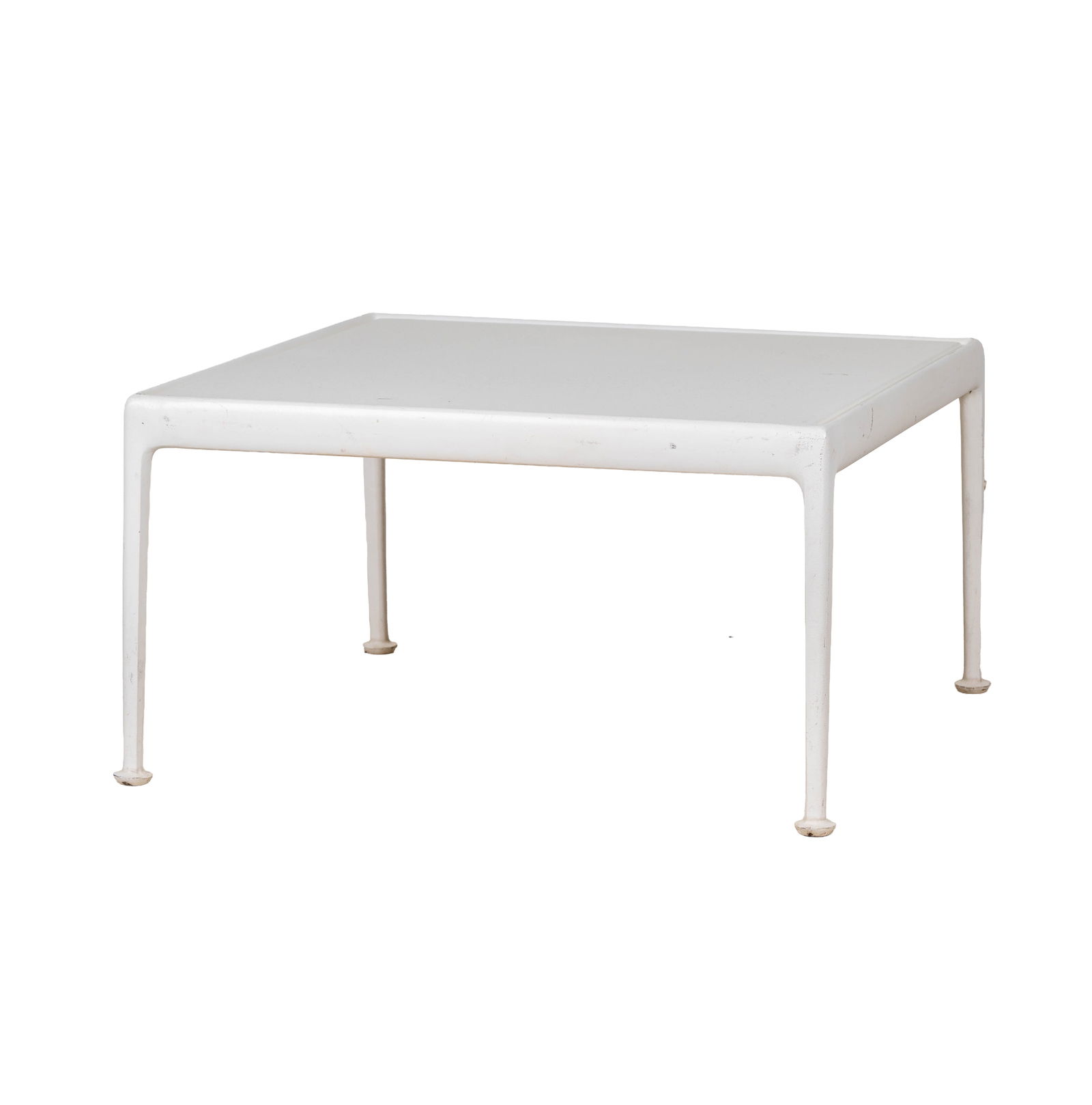 Richard Schultz for Knoll, Coffee Table: designed 1966, steel and aluminum with white powder coated finish, 15 1/2 X 27 1/2 X 27 1/2 in.