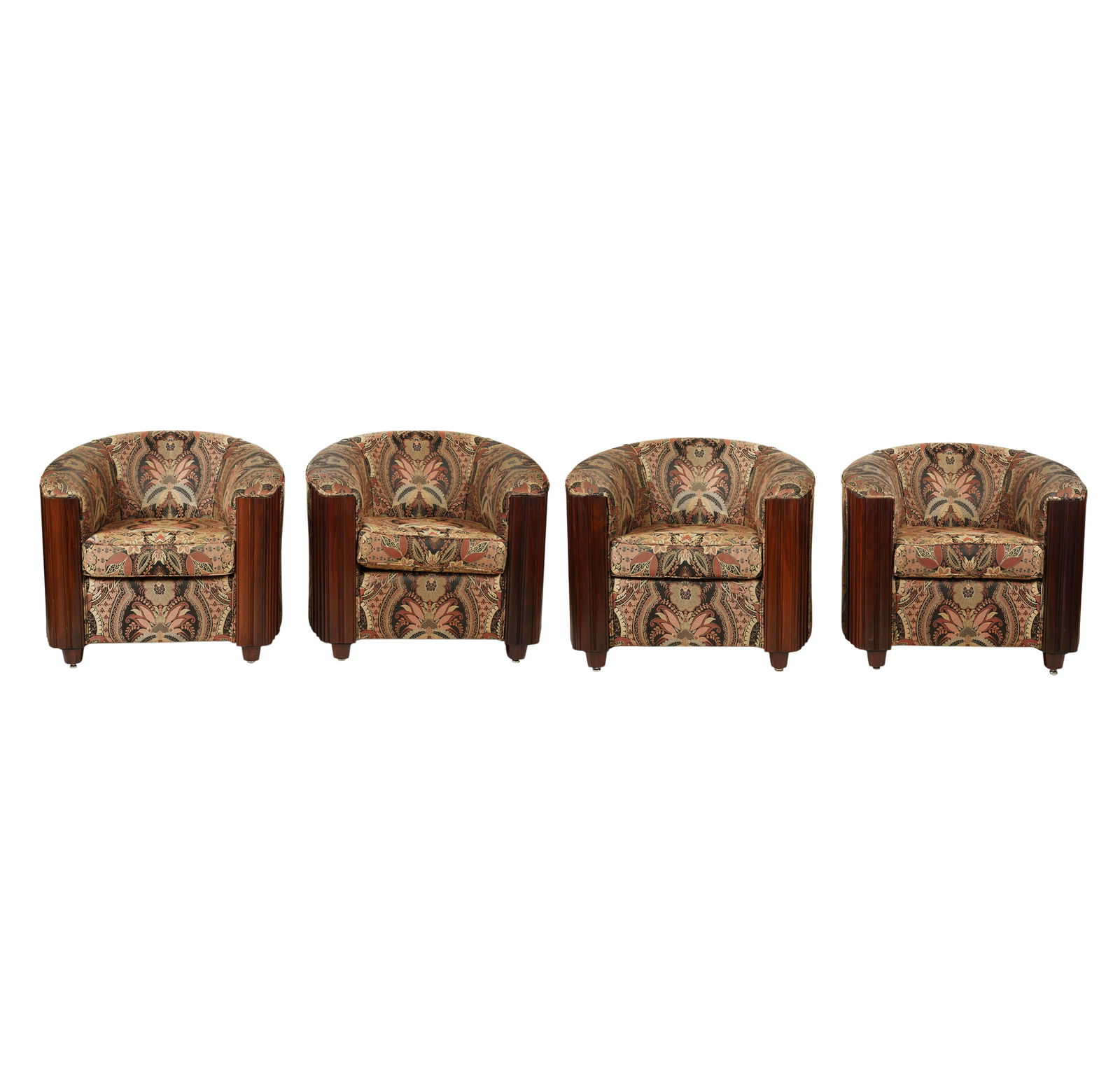 Set of Four Art Deco-Style Armchairs: maker unknown, 31 1/2 x 36 x 33 in., seat height 19 in.