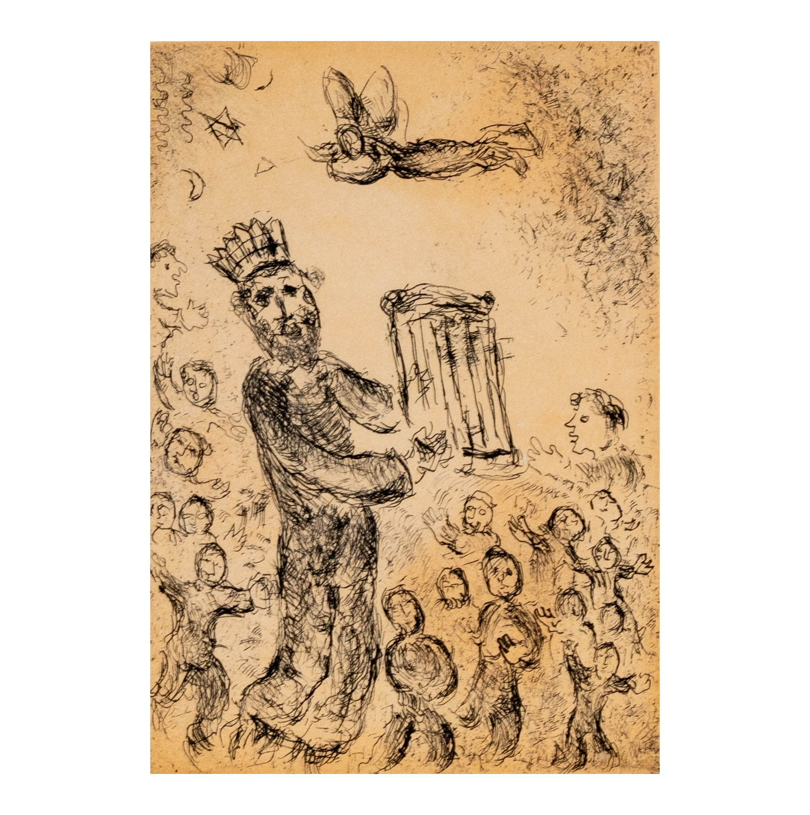 Marc Chagall (1887 - 1985), Psalms of David: etching, 1979, with Centaur Sculpture Galleries C.O.A., sight: 9 1/2 x 7 in., frame: 23 3/4 x 17 1/4 in.