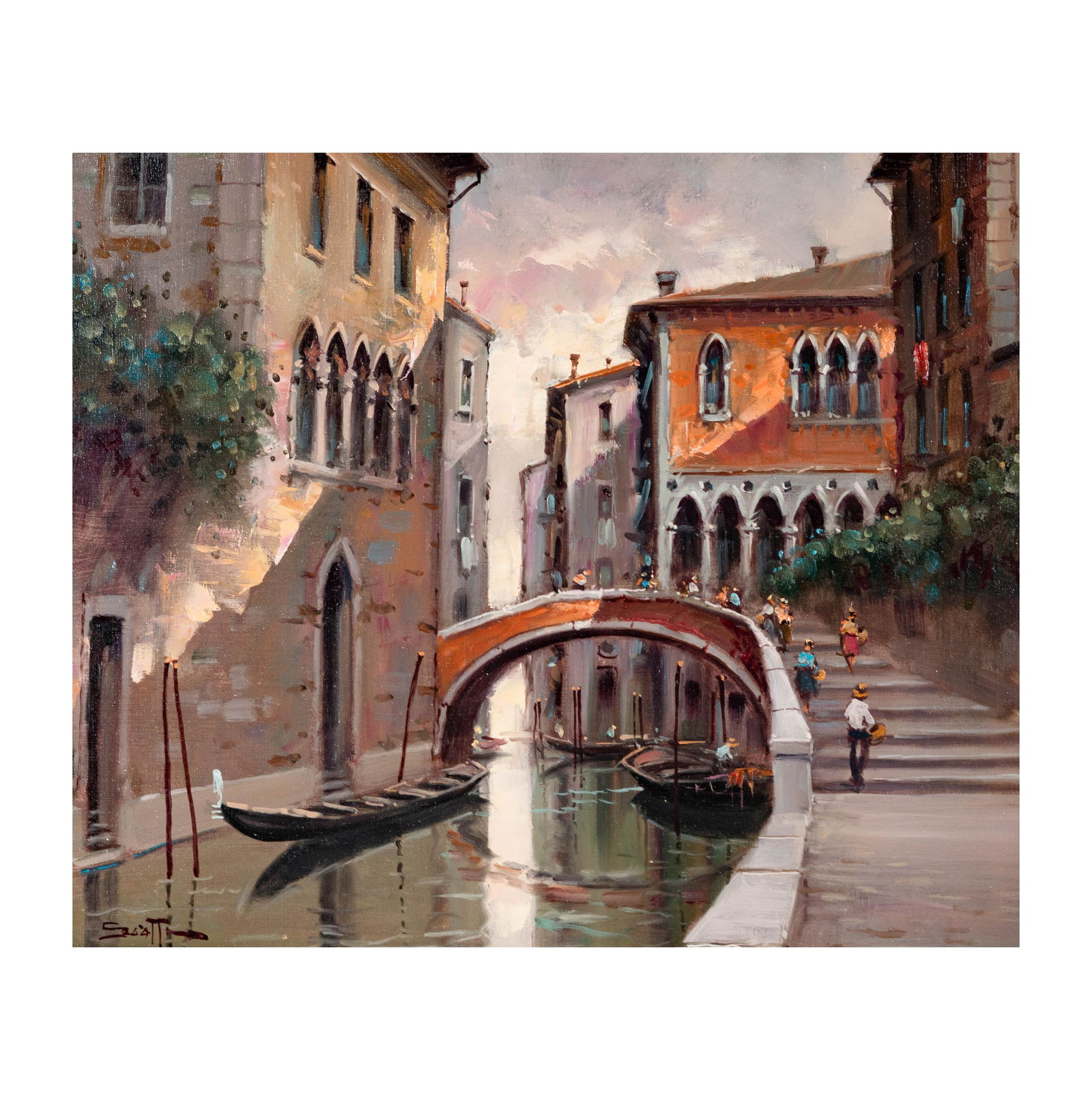 Scotti (20th Century), The Steps: oil on canvas, signed lower left, titled to stretcher, 19 3/4 x 24 in., frame: 29 x 33 in.