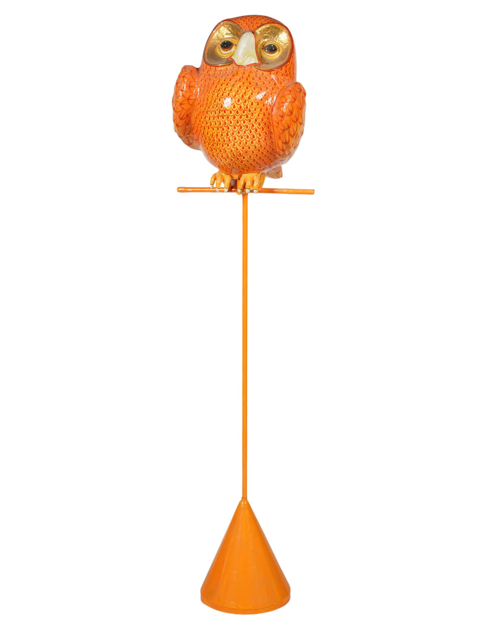 Sergio Bustamante (b. 1949), Owl: painted papier mache, ed. 37/100, signed and numbered, overall: 70 x 15 x 21 in.