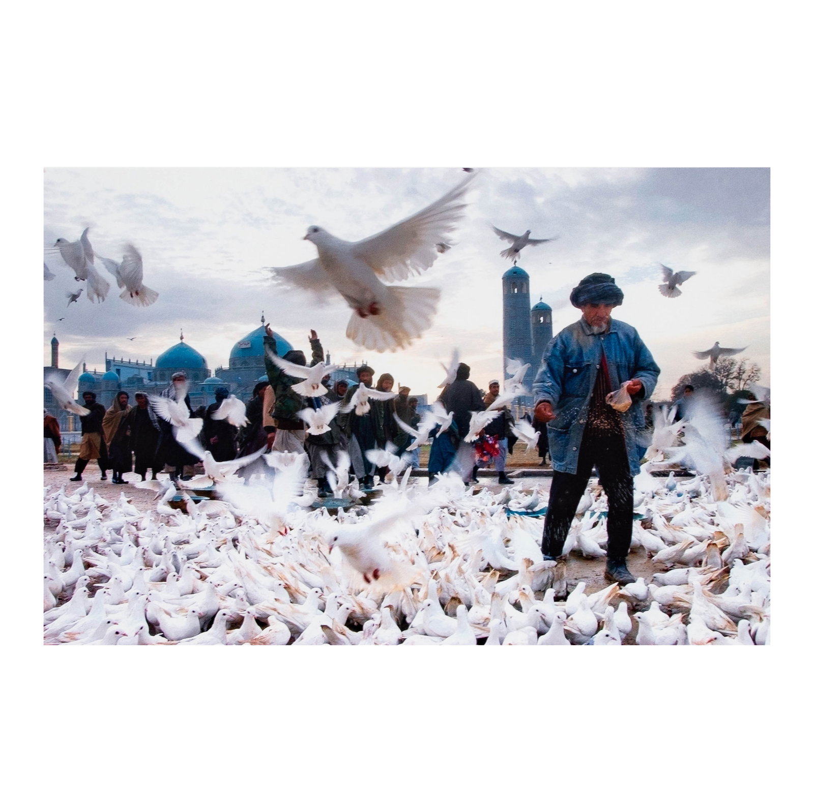 James Hill (20th/21st century), Shrine of Hazrat Ali, Mazar-i-Sharif, Afghanistan: photograph, 2001, signed and titled in pencil to lower margin, sight: 14 x 20 1/2 in., frame: 20 x 28 1/2 in.