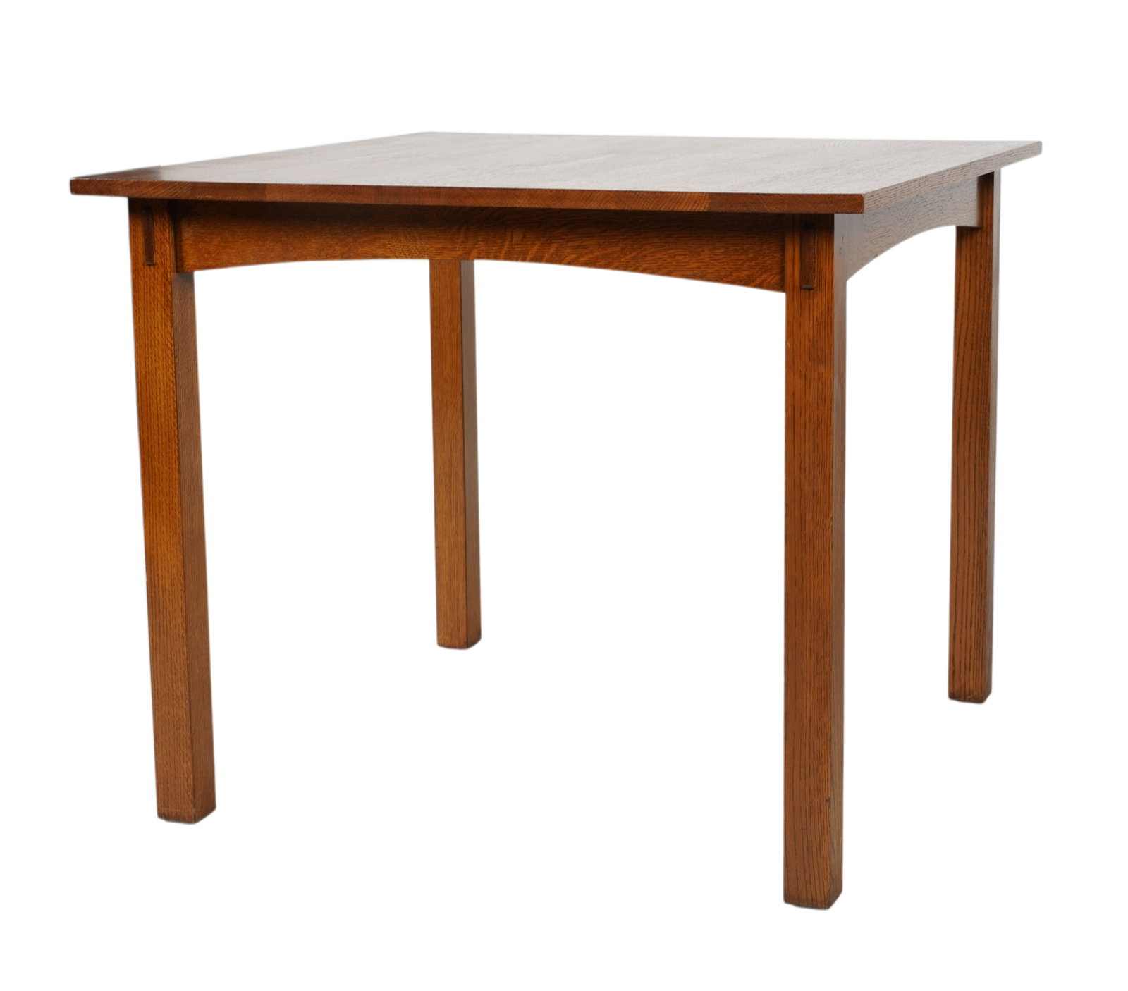 Stickley Oak Square Game Table: late 20th/21st century, with manufacturer's label, 30 x 36 x 36 in.