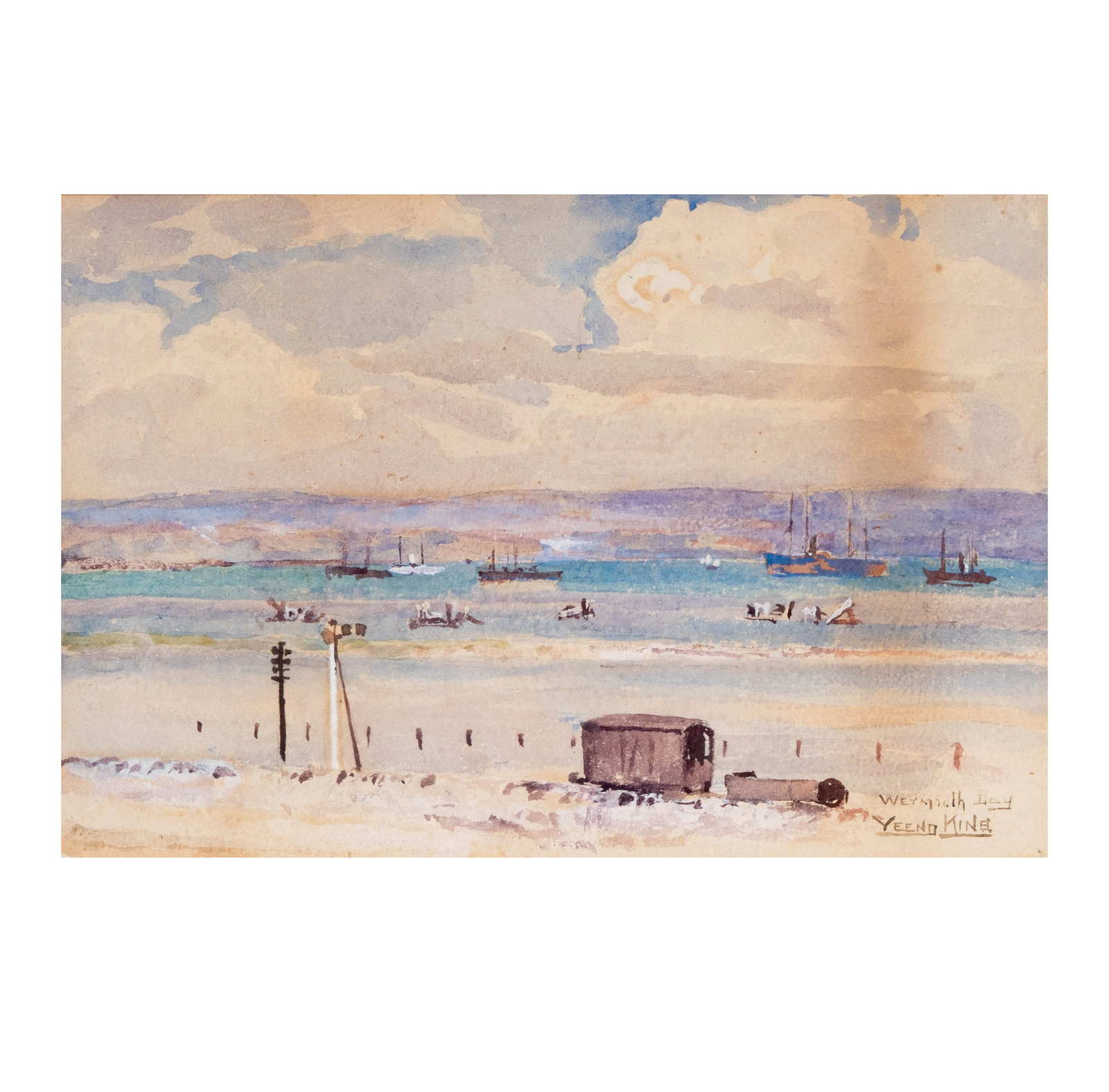 Henry John Yeend-King (1855-1924), Weymouth Bay: watercolor on paper, signed lower right, sight: 6 1/2 x 9 3/4 in., frame: 13 x 16 in.