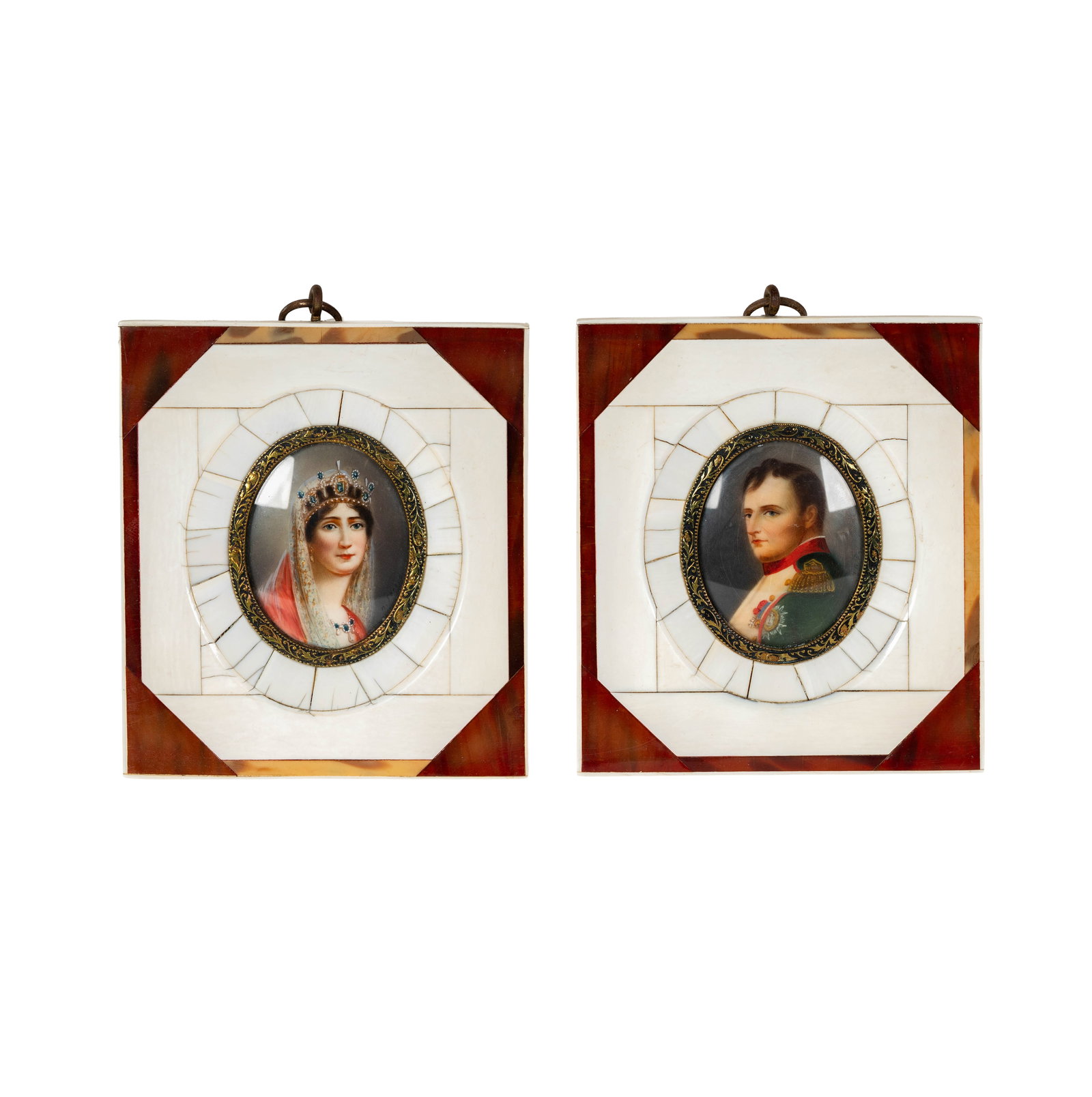 Two Napoleonic Portrait Miniatures: each 4 x 3 /12 in.