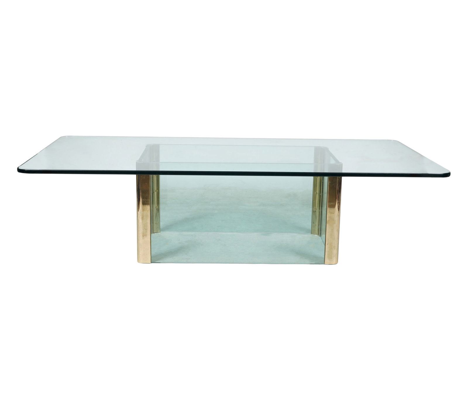 Modernist Glass and Brass Coffee Table (1 of 8)