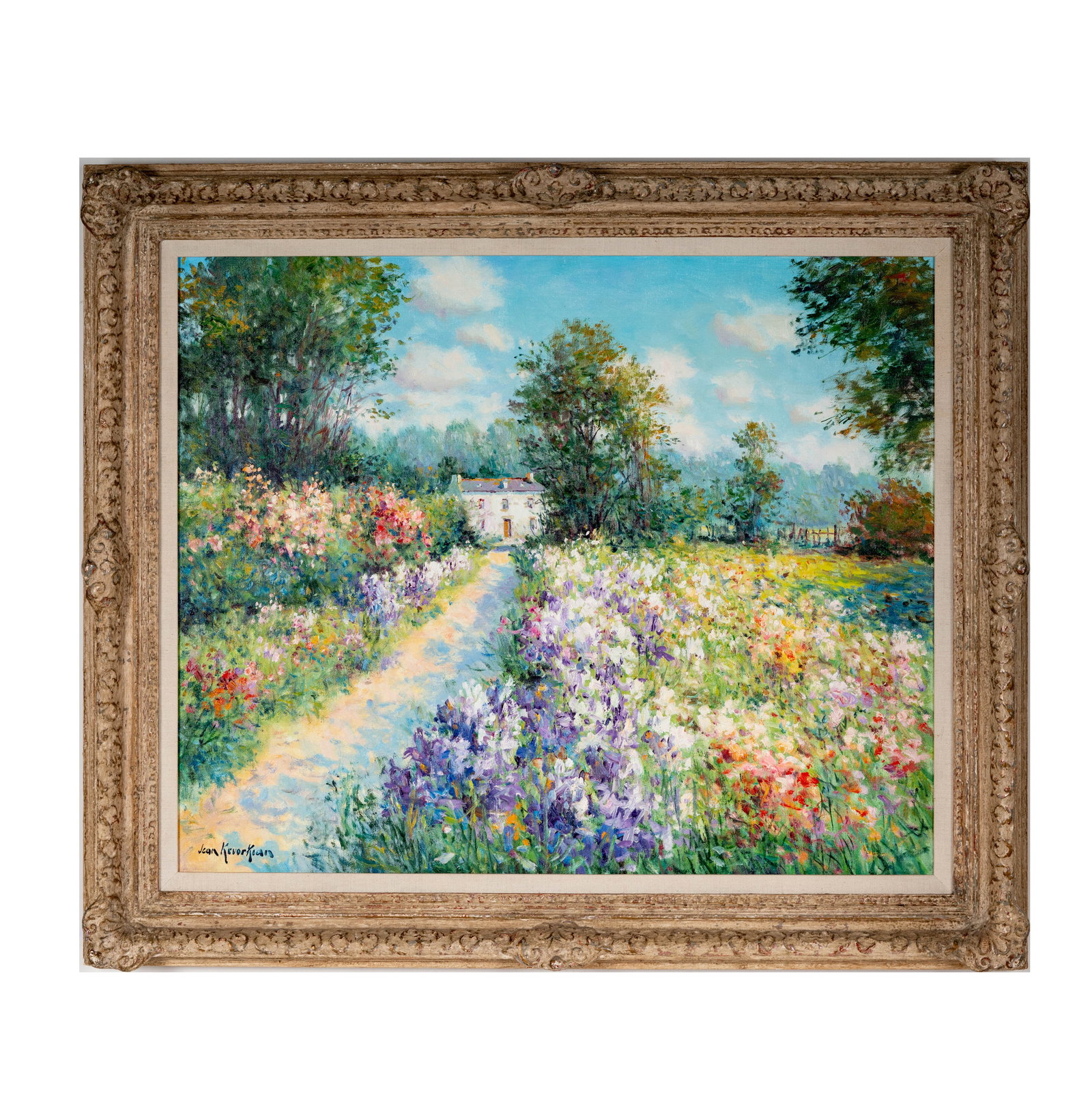 Jean Kevorkian (b. 1933), Jardin Fleuri: oil on canvas, signed lower left, signed again and titled verso, 24 x 29 in., frame: 30 x 36 in.