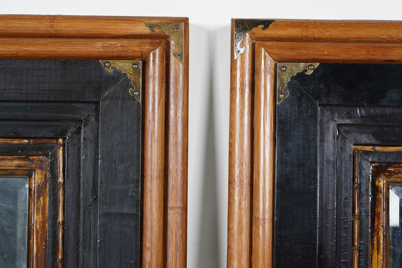 Pair of Ebonized Rectangular Mirrors - 2