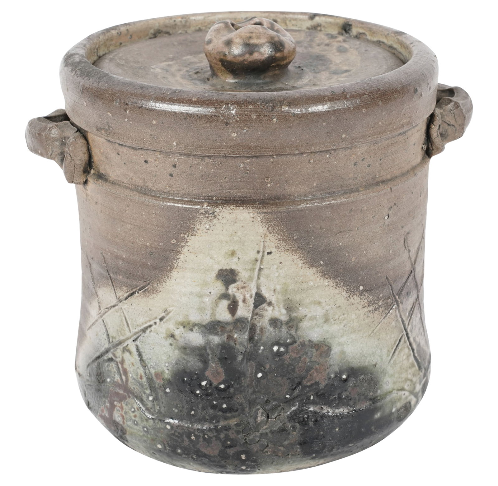 Japanese Pottery Tea Jar: 7 x 6 1/2 x 6 1/2 in.
