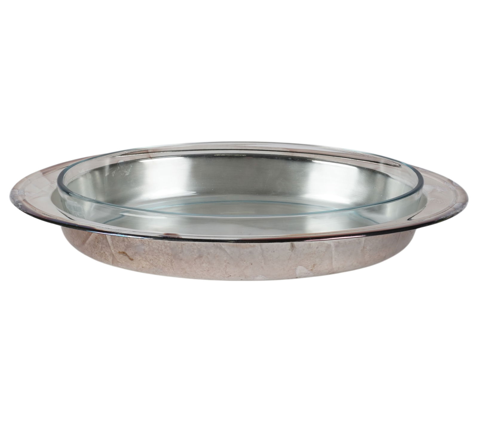 Christofle Silverplate Oval Serving Dish: wit box: 3 1/2 x 12 3/4 x 18 1/4 in.