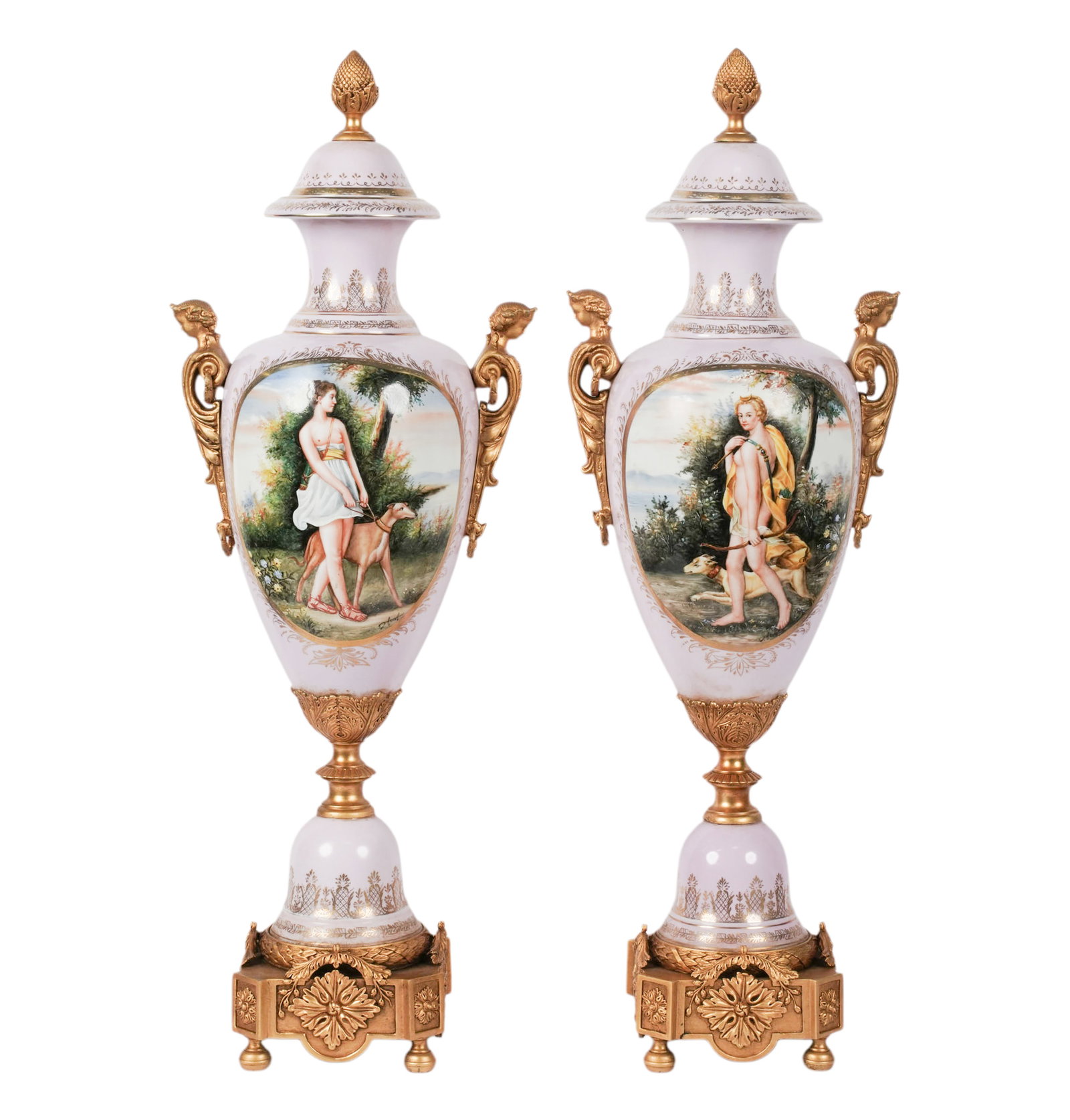 Pair of Sevres-Style Porcelain Vases (1 of 9)
