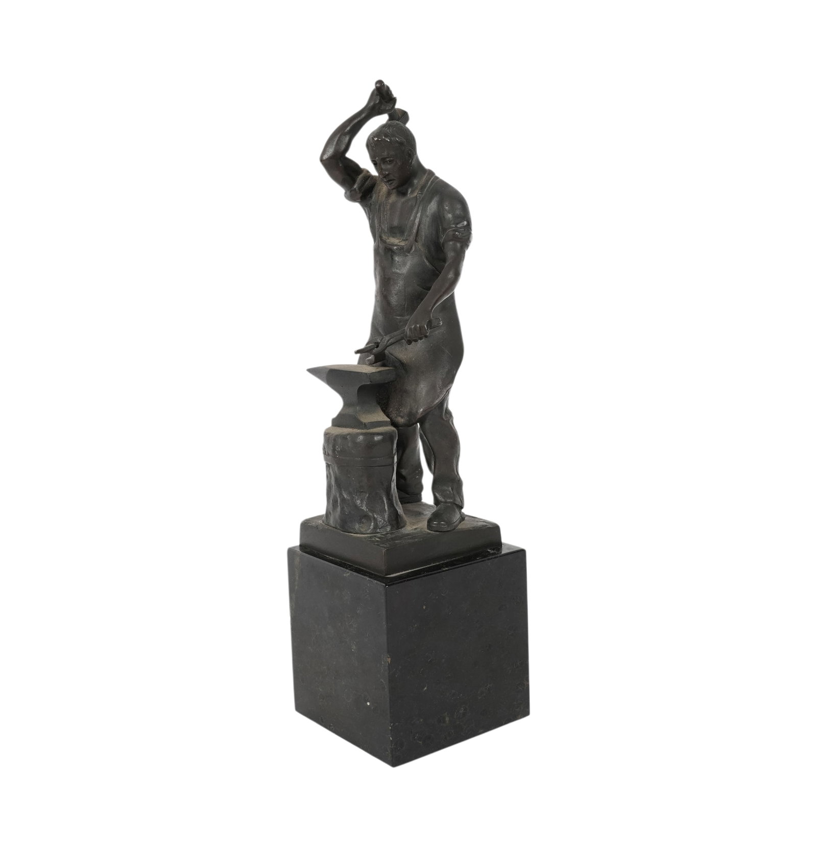 Bronze Figure of a Blacksmith: signed "Schmidt-Felling" in casting, 11 1/2 in. high overall