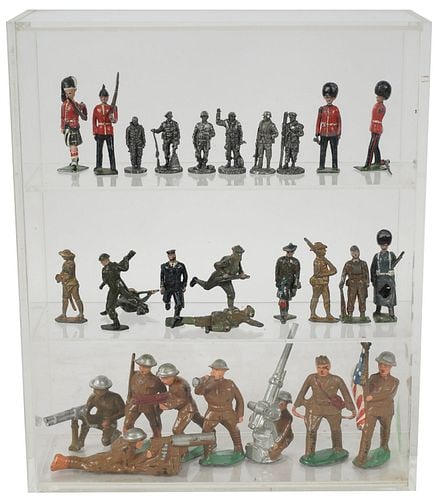 Collection of Toy Soldiers: painted lead, case: 12 1/2 x 10 1/2 x 4 in.