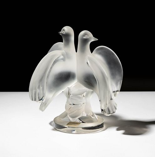 Lalique Glass Ariane Sculpture: signed "Lalique France", 8 1/4 x 7 x 4 3/4 in.
