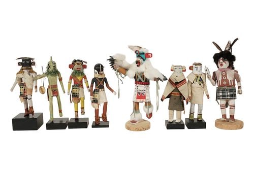 Group of Eight Kachina Dolls: tallest: 10 1/2 in. high