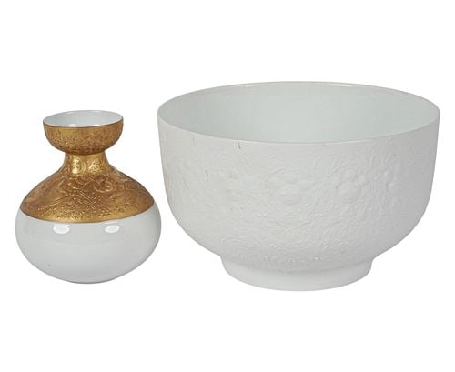 Three Bjorn Wiinblad Ceramic Vessels: each marked, bowl: 5 3/4 x 9 1/2 in.
