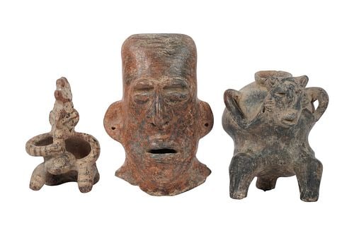 Three Pre-Columbian Pottery Figures (1 of 7)