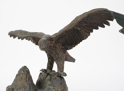 Two Bronze Eagle Sculptures - 3