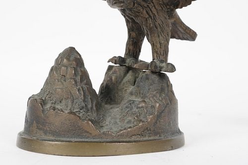 Two Bronze Eagle Sculptures - 4