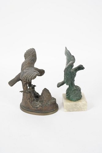 Two Bronze Eagle Sculptures - 7