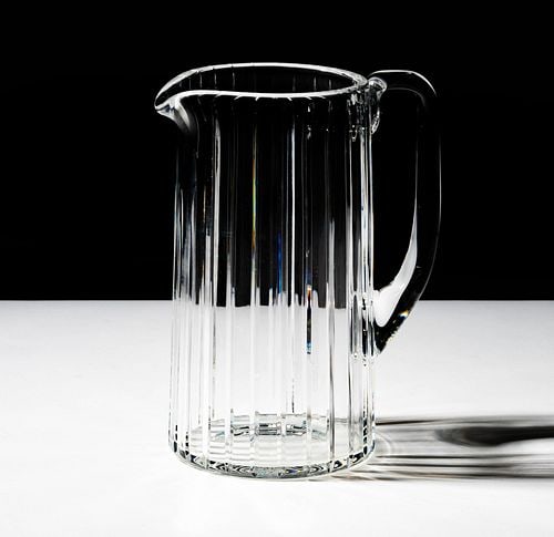 Baccarat Water Pitcher: marked, 8 1/2 x 6 1/2 x 4 1/2 in.