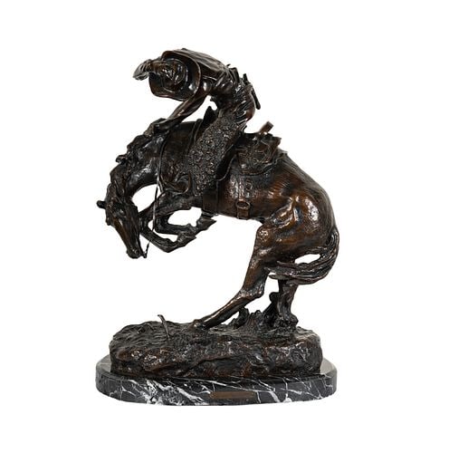 Remington Restrike Rattlesnake: signed, ed. 28/100, 24 in. high