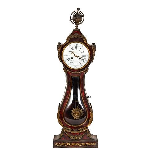 Spaulding & Co. Ormolu Mounted Shelf Clock: made in France, 29 3/4 x 9 1/2 x 5 in.