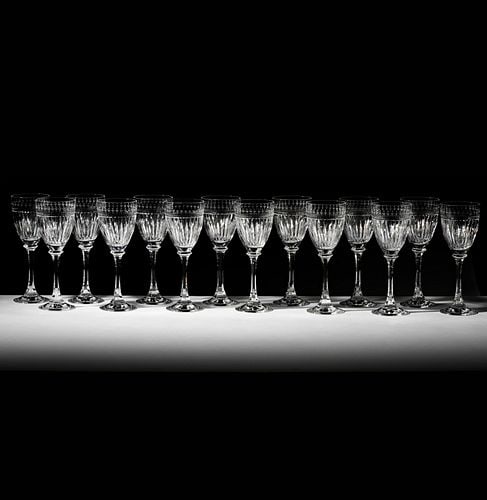 Large Rogaska Linear Accents Etched Stemware Service - 5