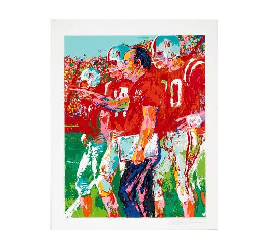 LeRoy Neiman (1921 - 2012), Devaney Nebraska Football: serigraph, ed. 279 / 300, signed and numbered in pencil, image: 26 x 20 in., frame: 30 x 34 in.