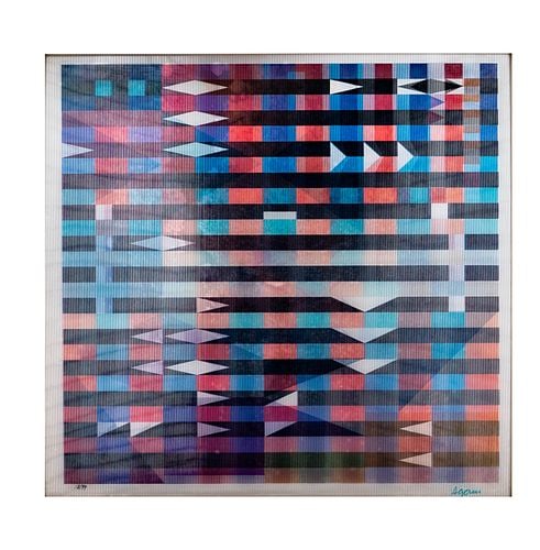 Yaacov Agam (b. 1928), El Dorado: agamograph, 18/99, hand-signed and numbered, 14 x 15 in., frame: 23 x 24 in.