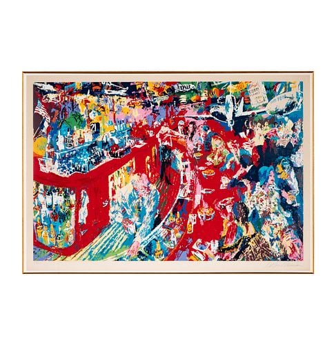 Leroy Neiman (1921-2012), Bar at 21: serigraph; ed. 114/300; signed and numbered in pencil, image: 26 x 38 1/2 in., frame: 42 x 55 in.
