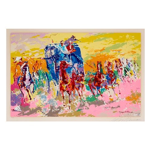 LeRoy Neiman (1921 - 2012), Homage to Remington: serigraph, ed. 99/300, signed and numbered in pencil, image: 18 x 28 in., frame: 29 1/4 x 39