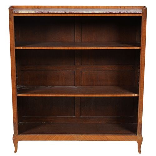 A French Marble Top Bookshelf: 39 x 36 x 10.5