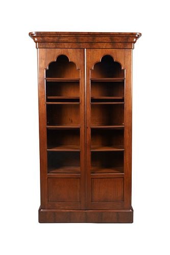 English Mahogany Bookcase: 89 x 89 x 14 in.