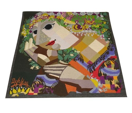 Bjorn Wiinblad for Loom-Art Collection: Tapestry: Portugal, ed. 33/36, with label, 60 x 60 in.