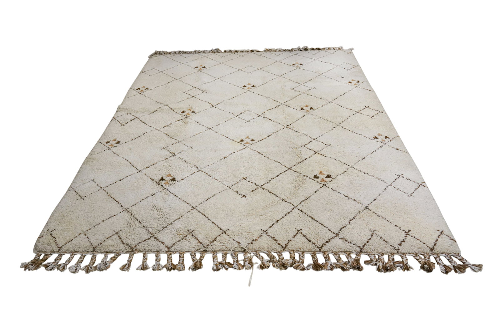 Vintage Moroccan Berber Rug 9'0" x 12'0": wool, 9'0" x 12'0" Provenance: The Los Angeles Estate of Otto and Gail Natzler, the personal residence of Otto and Gertrud Natzler Los Angeles