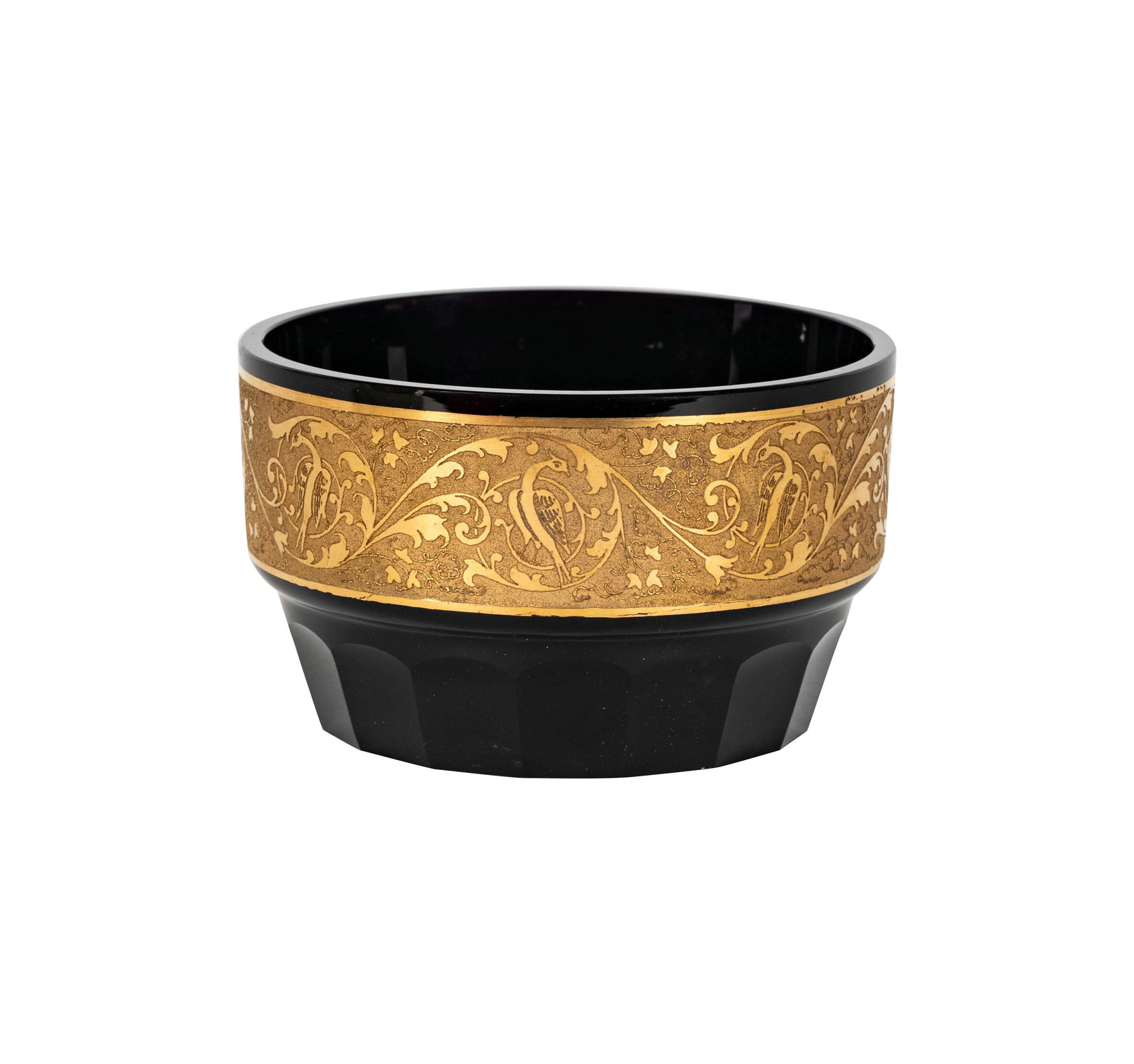 Moser Crystal Bowl: signed, 3 1/2 x 5 3/4 in. Provenance: The Los Angeles Estate of Otto and Gail Natzler, the personal residence of Otto and Gertrud Natzler Los Angeles