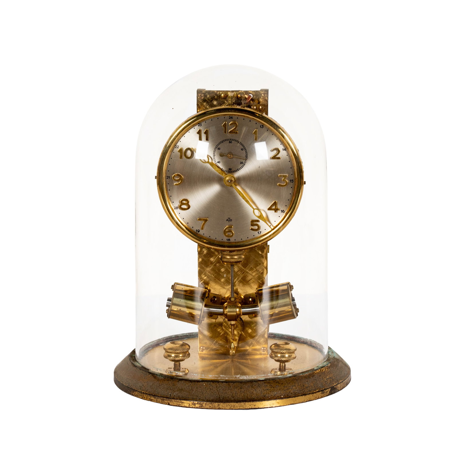 Junghans ATO Brass Table Clock with Glass Dome (1 of 9)
