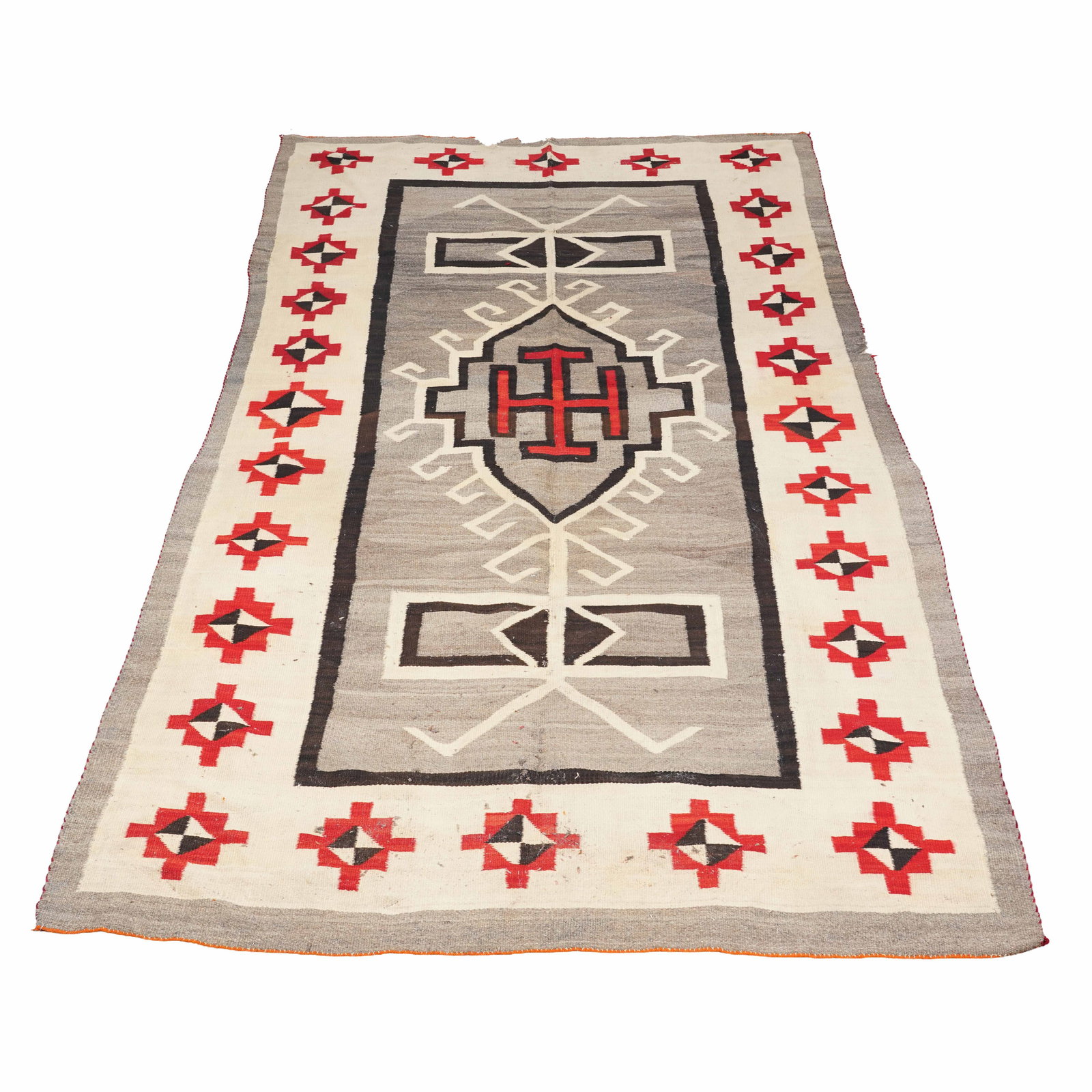 Vintage Navajo Blanket 8'11" x 5'4": wool, 8'11" x 5'4" Provenance: The Los Angeles Estate of Otto and Gail Natzler, the personal residence of Otto and Gertrud Natzler Los Angeles