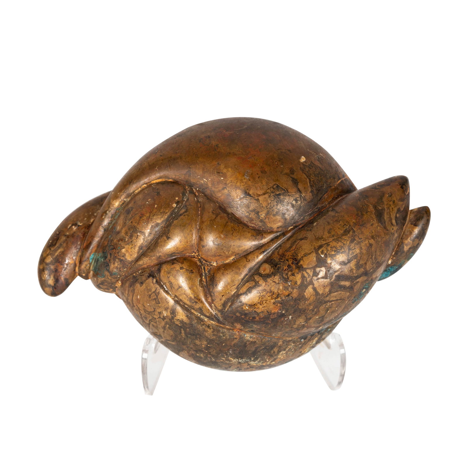 Gail Natzler (1940 – 2025), Mid-Century Abstract Sculpture: bronze, unsigned, 4 1/2 x 7 in. (11.4 x 17.8 cm.) Provenance: The Los Angeles Estate of Otto and Gail Natzler, the personal residence of Otto and Gertrud Natzler Los Angeles