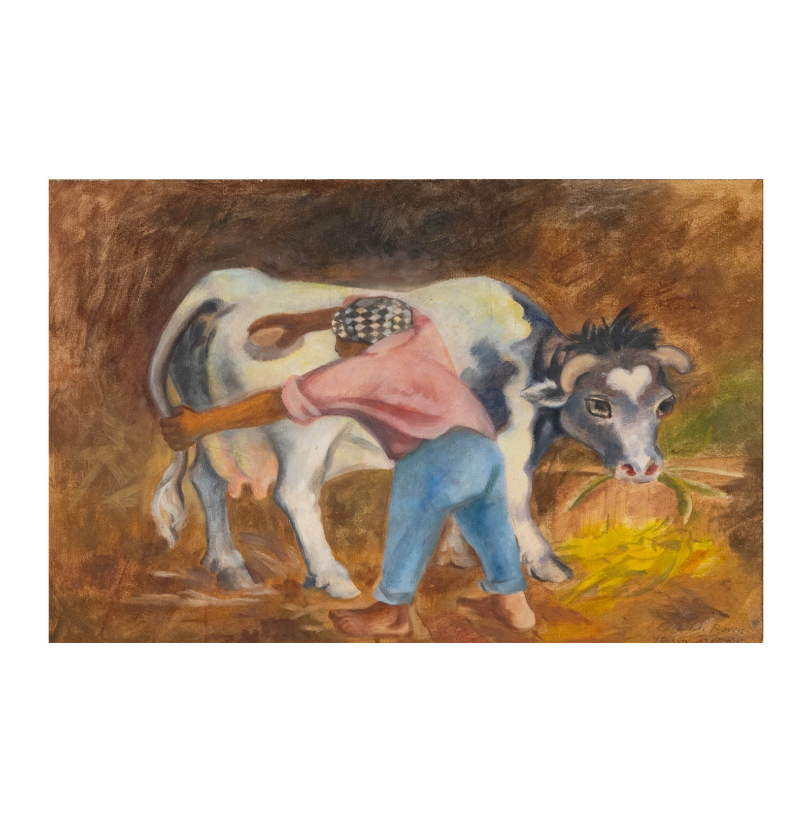 Osvaldo Barra (1922-1999), Figure Grooming Cow (1 of 8)