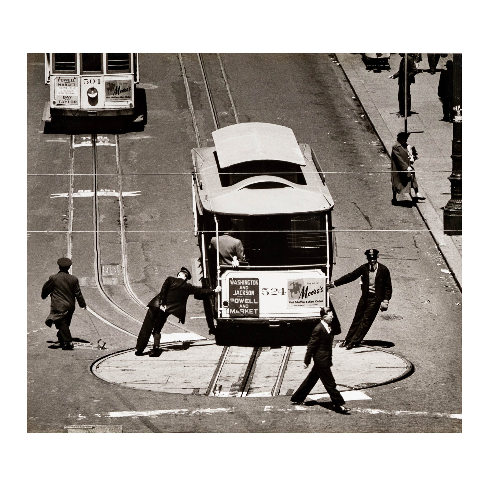 Max Yavno (1911-1985), San Francisco Cable Car: silver gelatin, signed in pencil lower right , sheet: 10 1/4 x 11 3/4 in. Provenance: The Los Angeles Estate of Otto and Gail Natzler, the personal residence of Otto and Gertrud Natzler Los Angeles