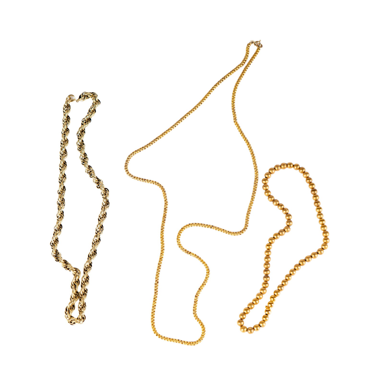 Three Assorted Yellow Gold Necklaces (1 of 7)