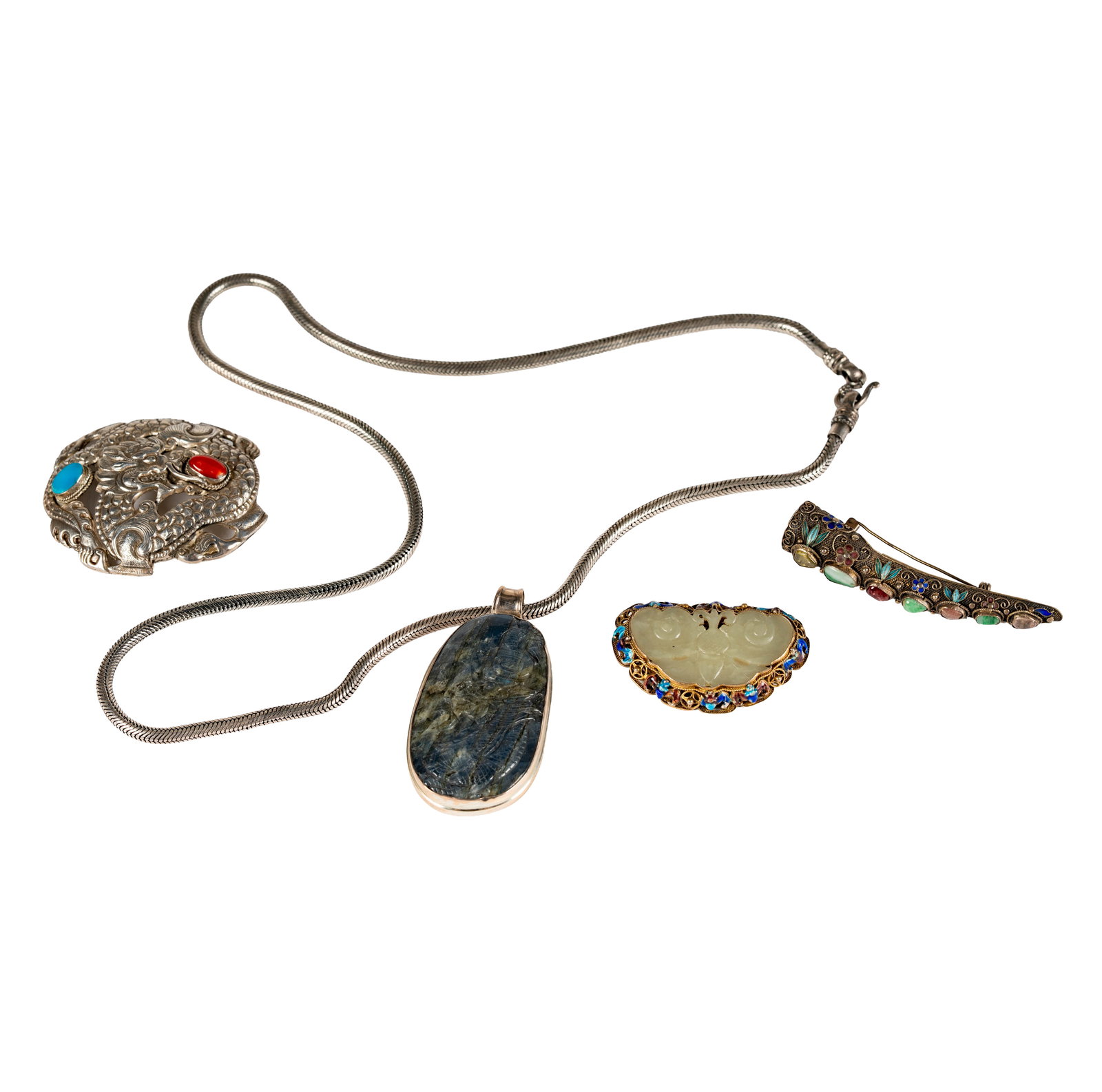 Small Collection Of Silver and Gilt Asian Jewelry (1 of 14)