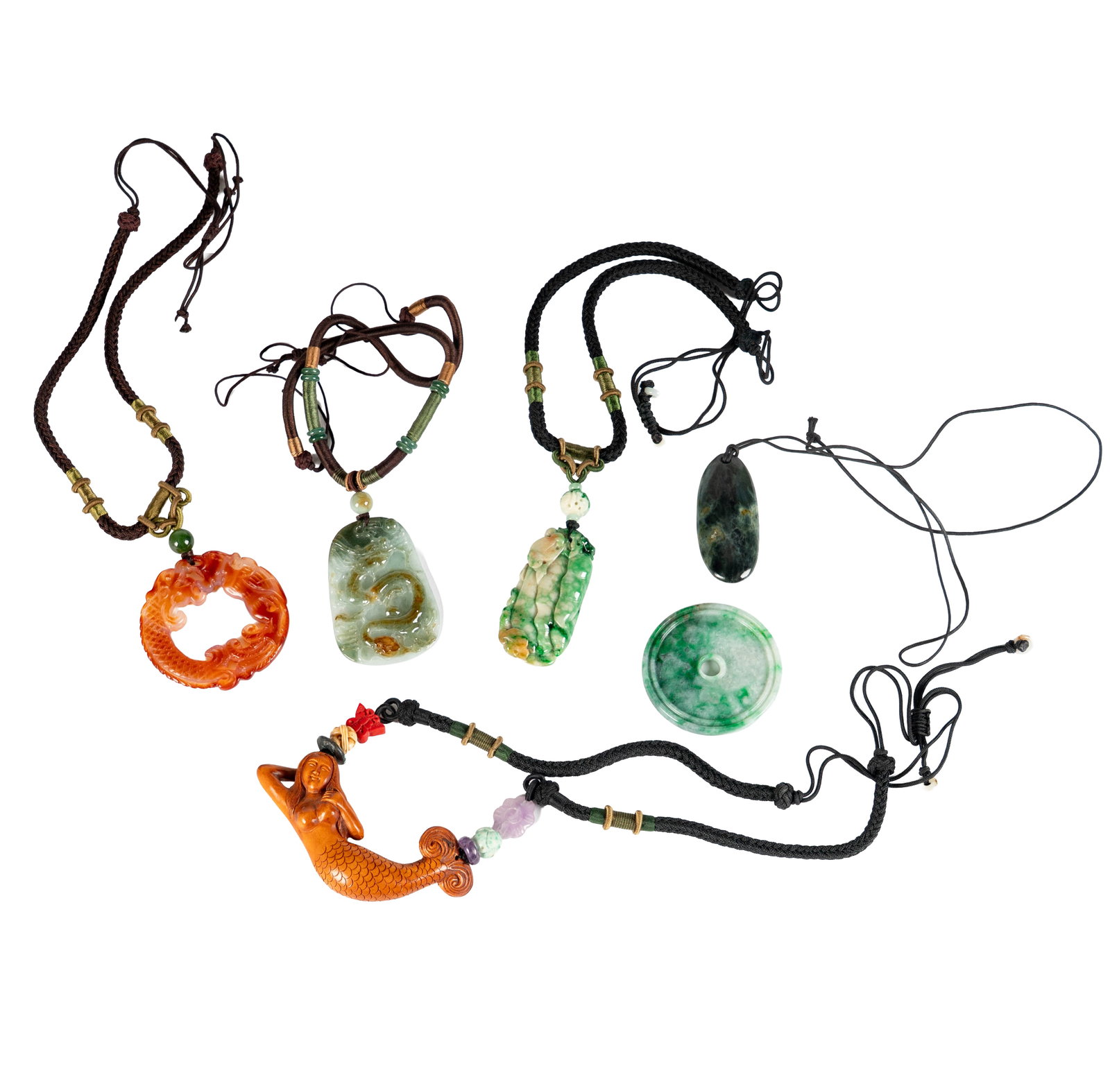 Group Of Chinese Carved Jade Necklaces (1 of 10)